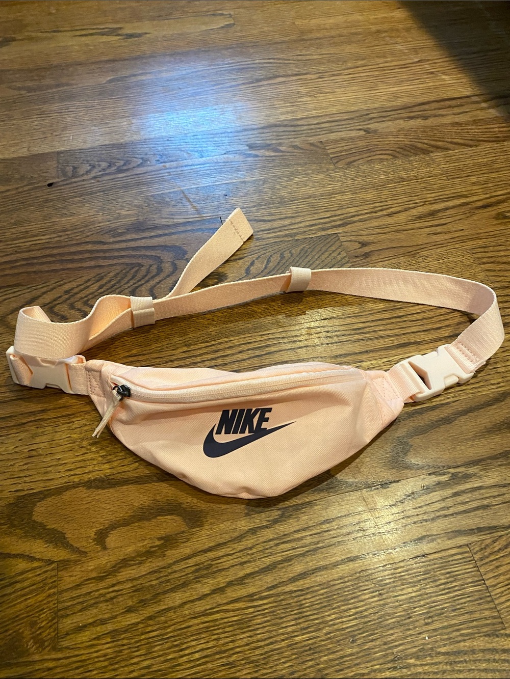 Nike Peach Pink Belt Bag with Black Swoosh